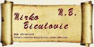 Mirko Biculović vizit kartica